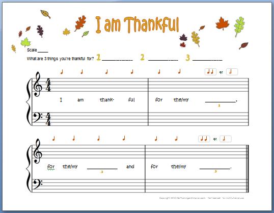 I Am Thankful: Free Piano Composition for Kids