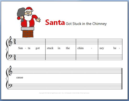 Piano Composition Activity: Santa Got Stuck in the Chimney