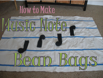 How to Make Music Note Bean Bags- easy and fast!