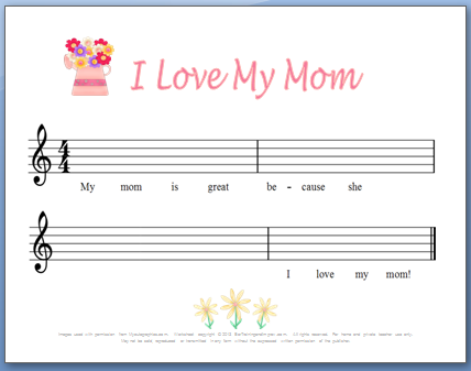 Mother’s Day Piano Composition: I Love My Mom