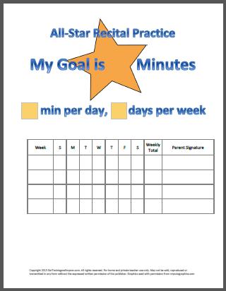 Printable Practice Chart