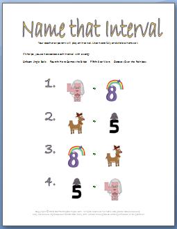 Ear Training Worksheet: Name that Interval