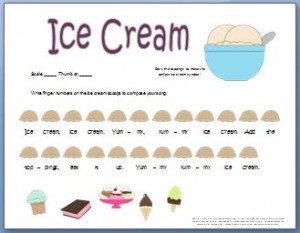 Piano Composition Worksheet: Ice Cream