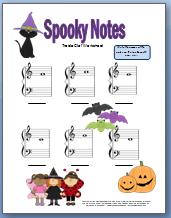 Spooky Notes: A Treble Clef Worksheet for Halloween