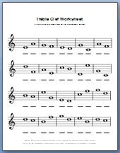 treble clef pitch worksheets - Google Search  Teaching music, Music  worksheets, Piano music lessons