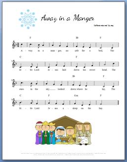 Away in a Manger Piano Sheet Music + Video Tutorial on Improvising the Left Hand