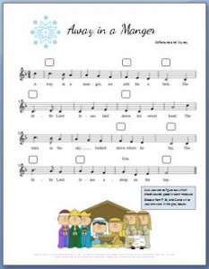 Away in a Manger Piano Sheet Music: Free printable