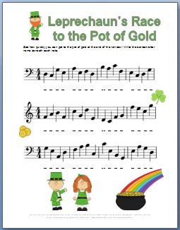 piano_worksheet_for_st_patricks_day_Leprechauns_Race