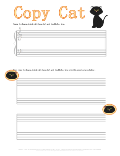 Copy Cat Music Symbol Worksheet for Halloween