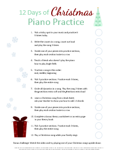 12 Days of Christmas Piano Practice
