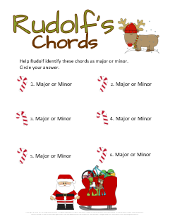 Christmas Ear Training Worksheet Rudolf's Chords