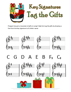 Christmas Music Worksheets Key Signatures