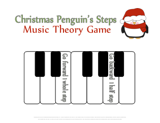 Christmas Penguins Half and Whole Steps Music Theory Game