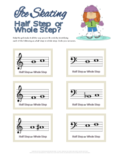 Ice Skating Half Steps and Whole Steps Christmas Theory Printable