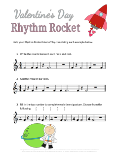 Valentines Day Music Worksheet_Rhythm Rocket