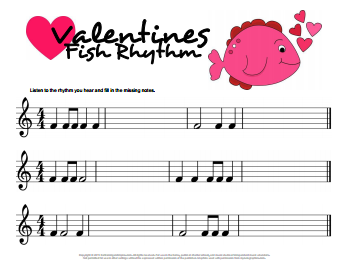 Valentines Fish Rhythms Ear Training