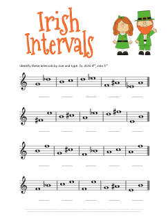 St Patricks Day Music Music Intervals Worksheet