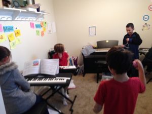 improv jam during group piano lesson